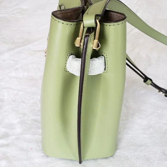 MICHAEL KORS Hamilton Legacy Medium Leather Messenger Bucket Bag - Picture 8 of 16